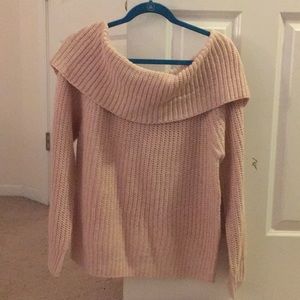 Pink off the shoulder sweater